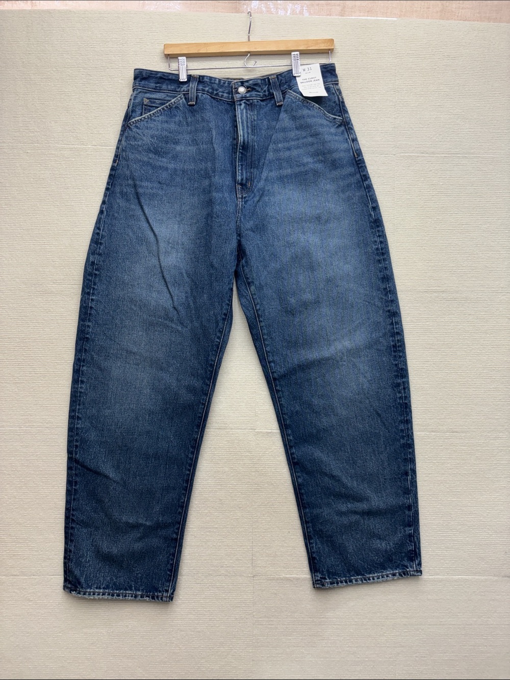 Madewell Women’s “Broken Zipper”Relaxed Dark Blue Denim Jeans